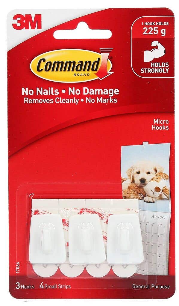 Command Micro Hook 4 strips - 3 Pack