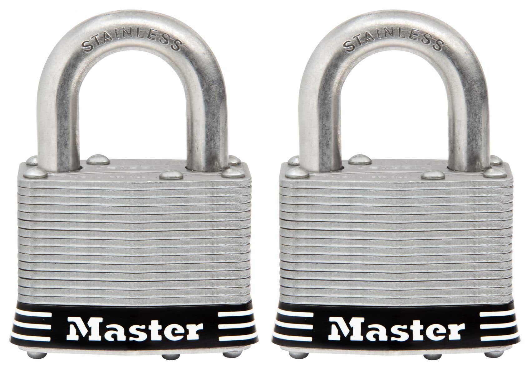 Master Lock Laminated Stainless Steel Padlock - 2 Pack