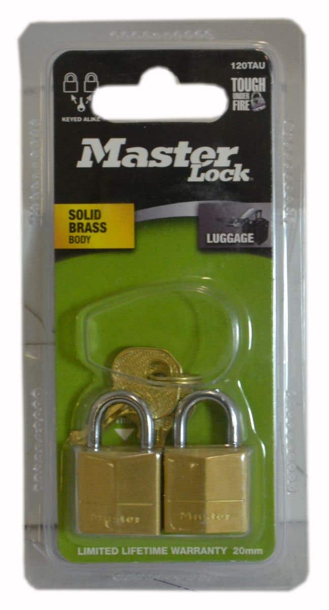 Master Lock Key Aliked Brass Padlock Pack 2 19mm