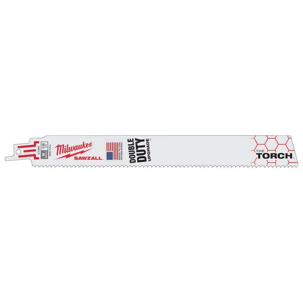 Milwaukee 150mm 10Tpi Bi-Metal Reciprocating Saw Blade For Metal Cutting - The Torch - 5 Piece