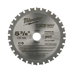 Milwaukee 135mm 30T Tct Circular Saw Blade For Metal Cutting - Metaltech