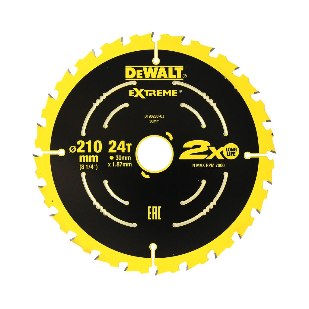 DeWALT Extreme Circular Saw Blade 24T 210mm