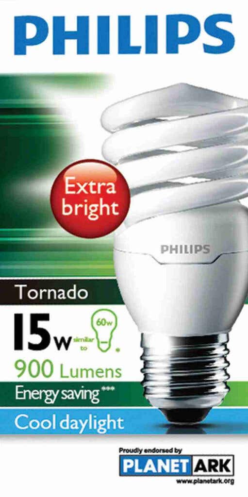 Philips Tornado Globe CFL 15W ES Cool Daylight