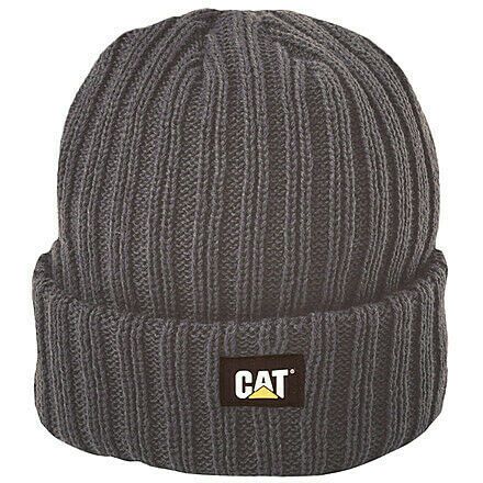 Caterpillar Rib Watch Beanie Hat Cap Warm Winter Knit - Graphite