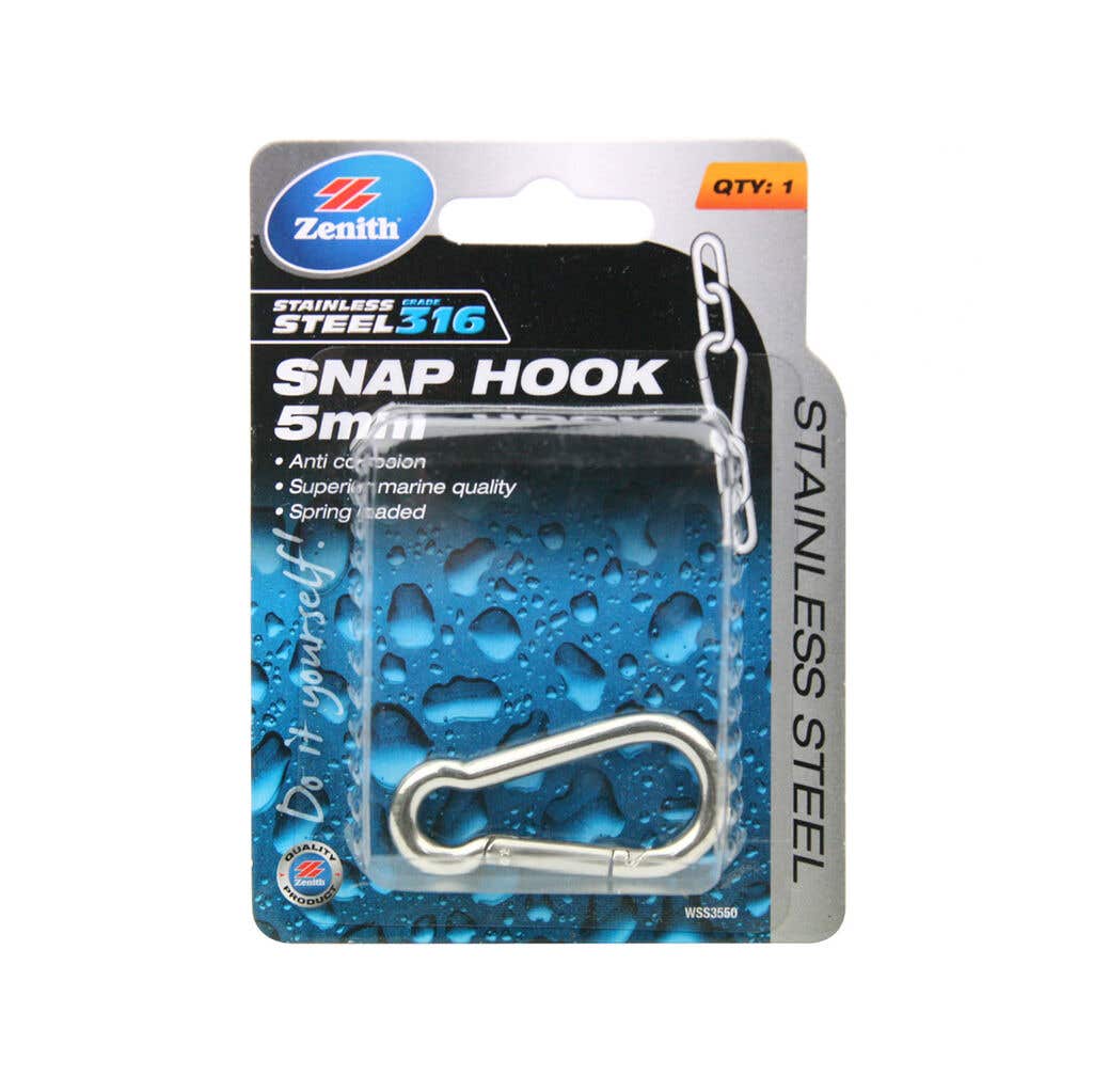 Zenith Snap Hook Stainless Steel 50 x 5mm - 1 Pack