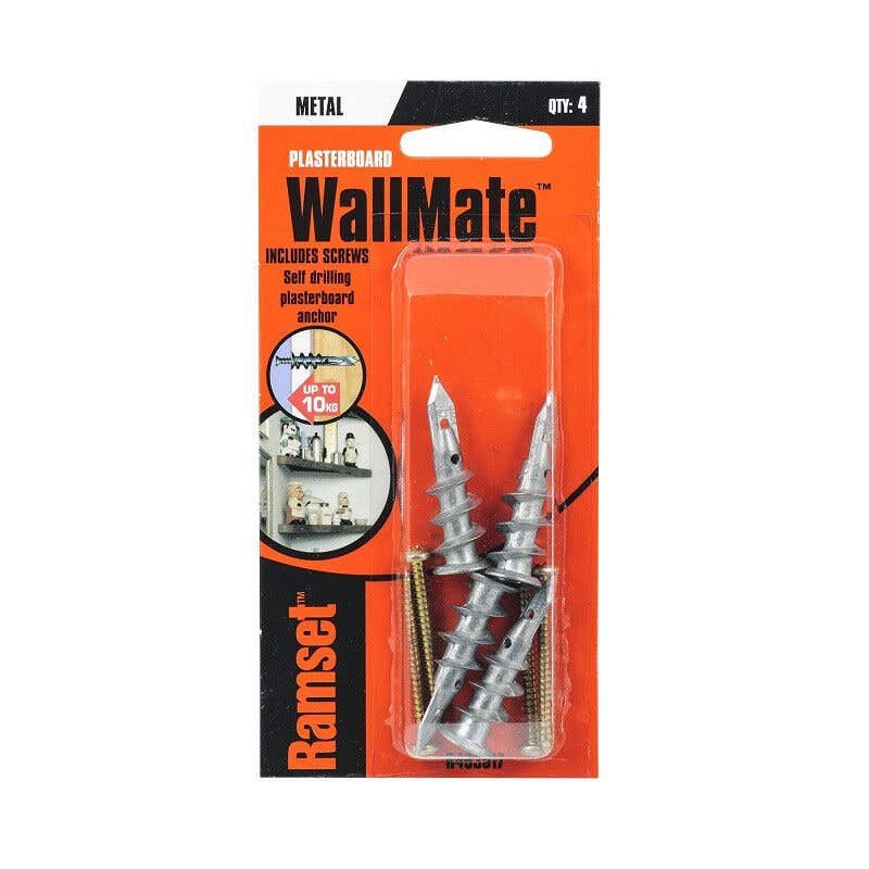 Ramset WallMate Metal With Screws 10kg - 4 Pack