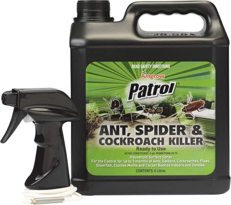 Amgrow Patrol Ant Spider & Cockroach Killer Spray 4L