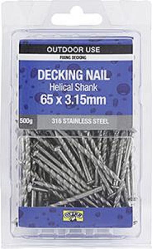 Otter Nail Titadeck Helical 316 Stainless Steel 65x3.15mm (500G)