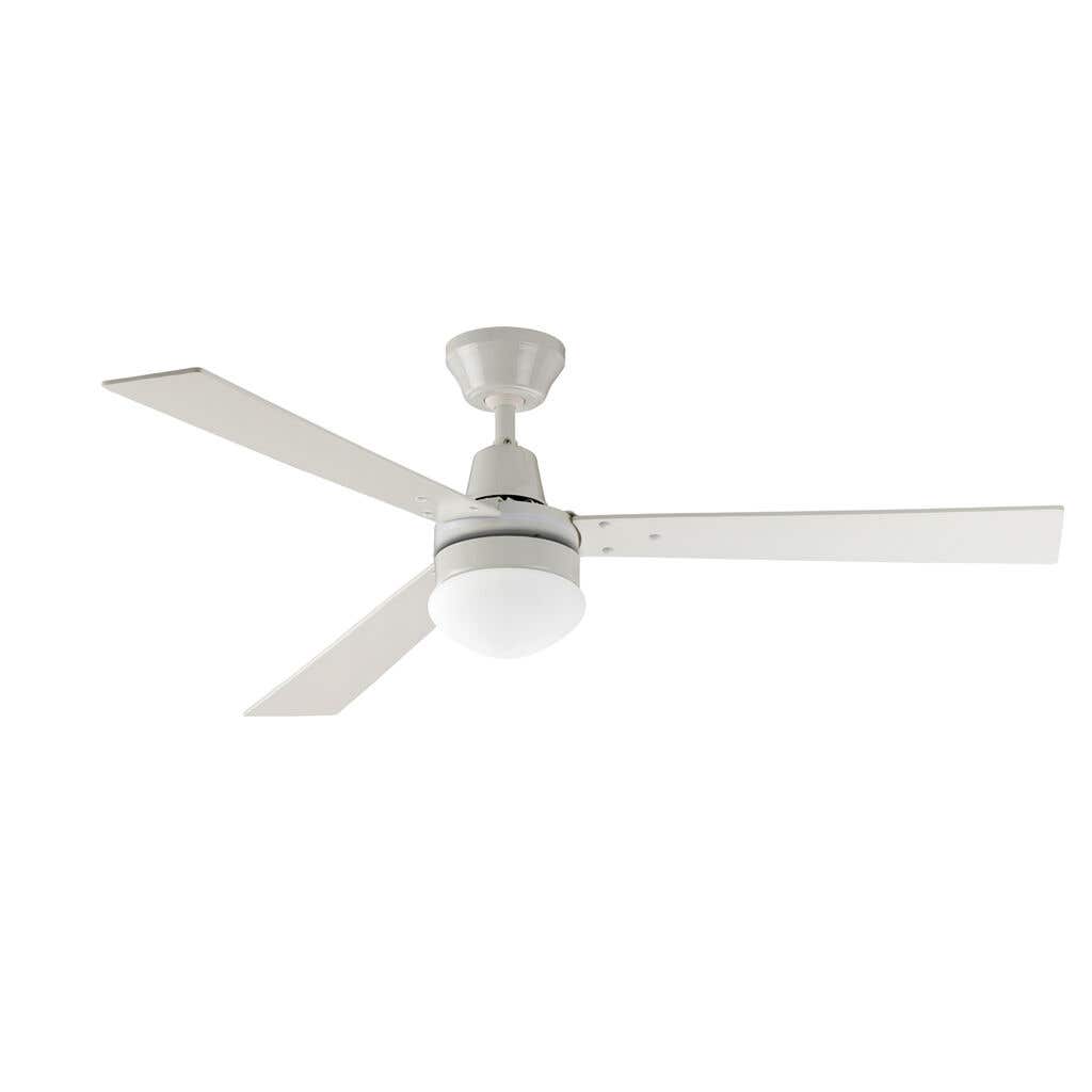 Coolway Fan Ceiling With Light White/Cedar Reverse 3 Blade 120cm