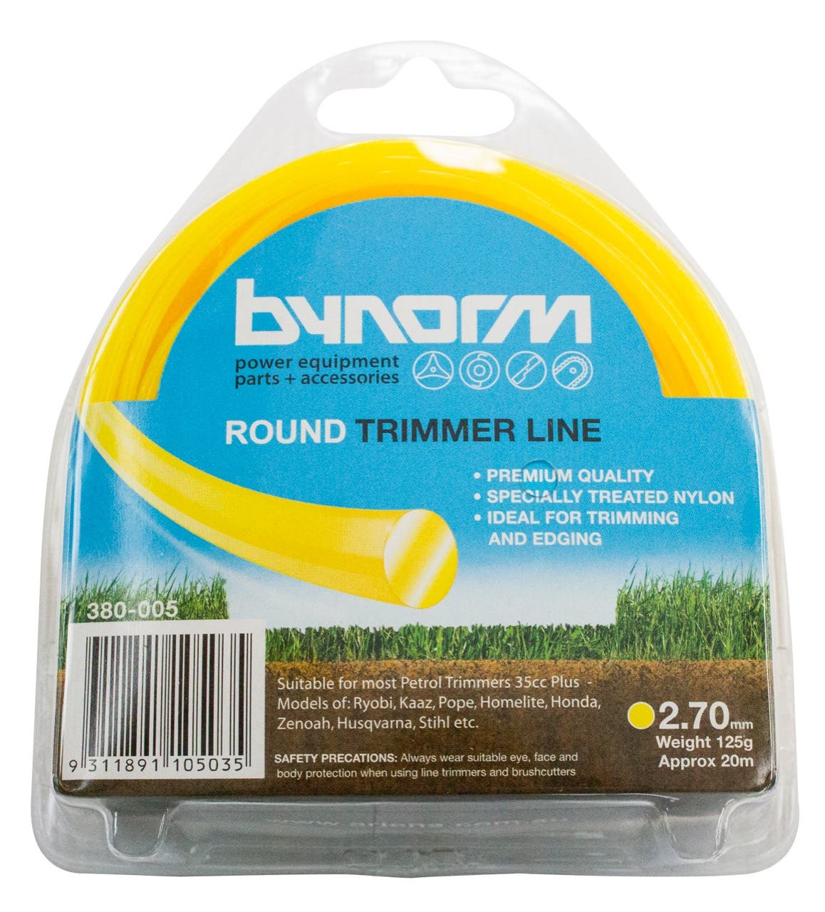 Bynorm Round Trimmer Line Yellow 125g 2.7mm