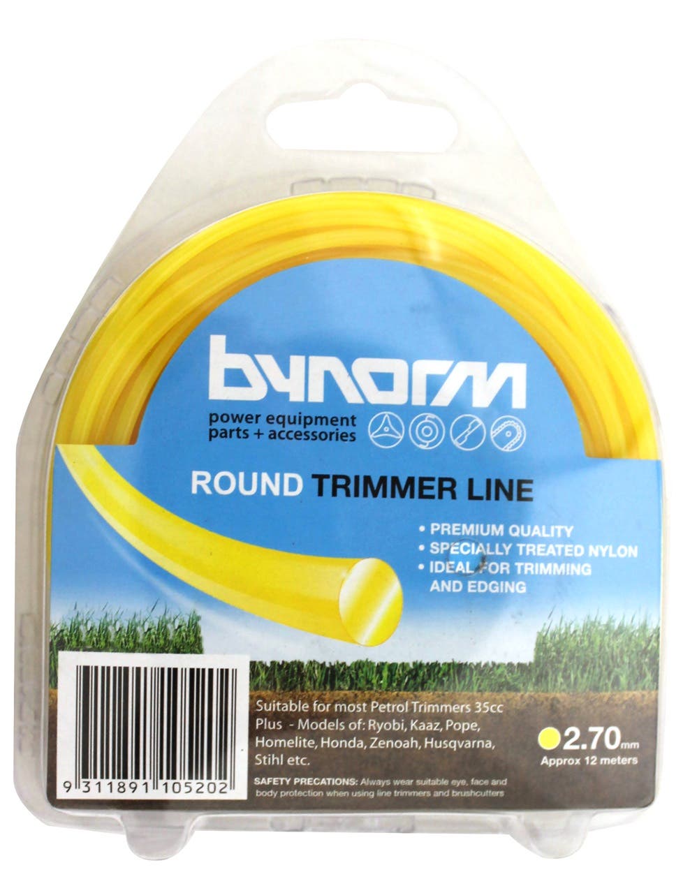 Bynorm Round Trimmer Line Yellow 2.7mm 500g