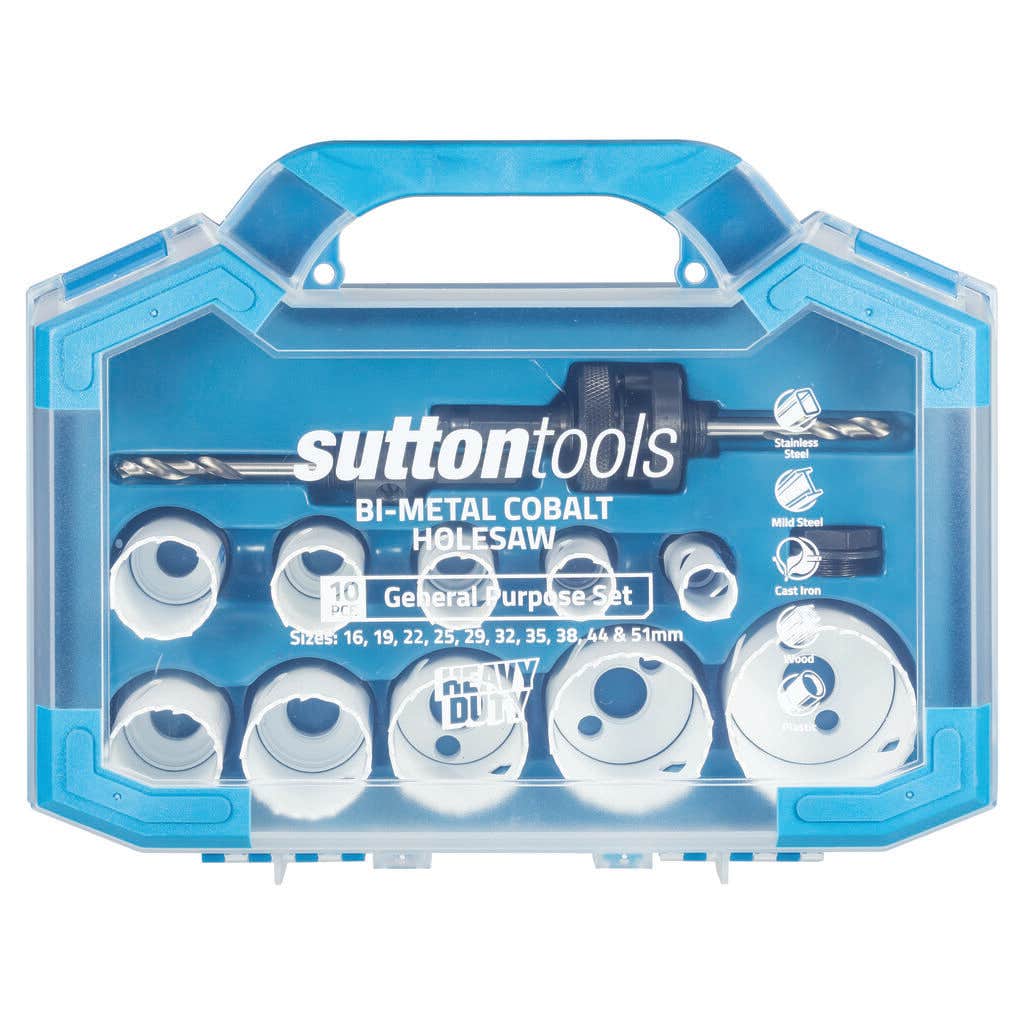 Sutton Tools General Purpose Bi-Metal Cobalt Holesaw Set - 10 Piece