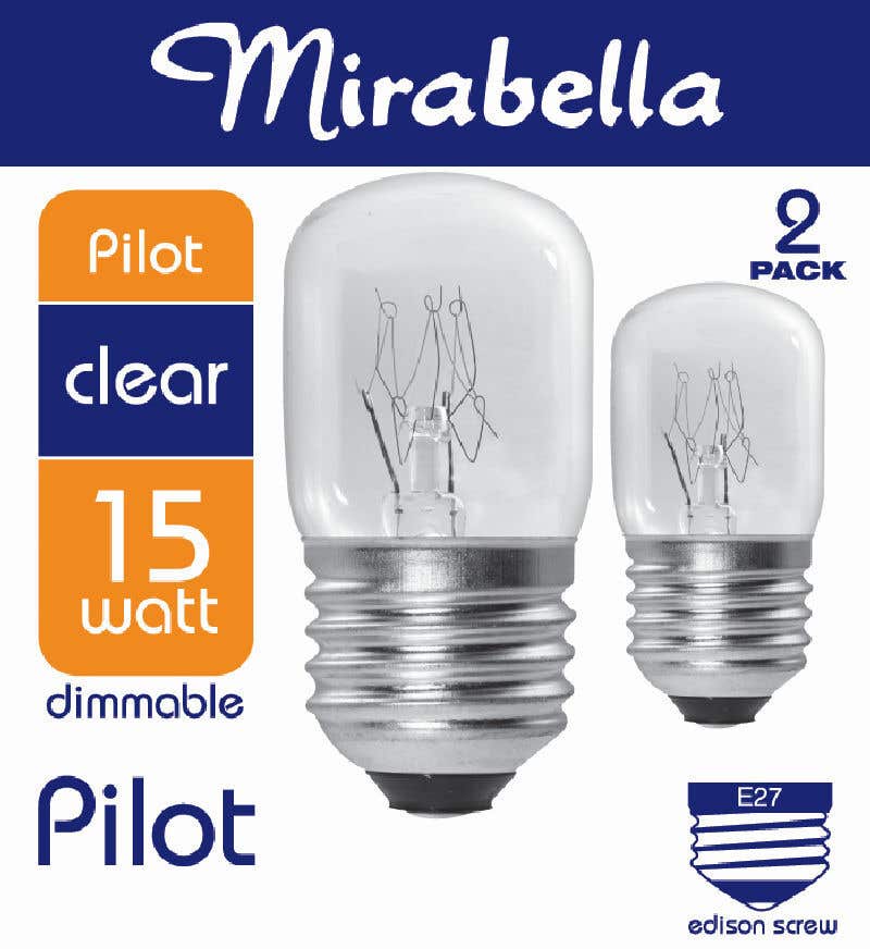 Mirabella Pilot Dimmable Globe 15W ES Clear - 2 Pack
