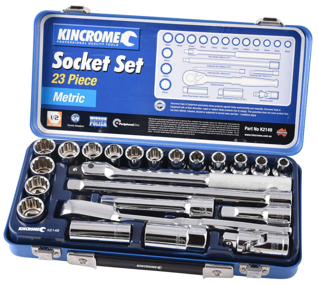 Kincrome Socket Set 1/2" Metric - 23 Piece