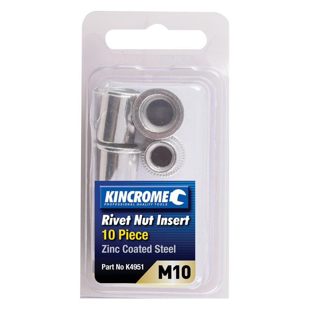 Kincrome Rivet Nut Insert M10 Zinc Coated Steel - 10 Piece K4951