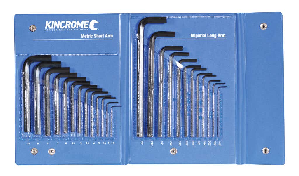 Kincrome Imperial & Metric Hex Key Wrench Set - 25 Piece Hkw25C