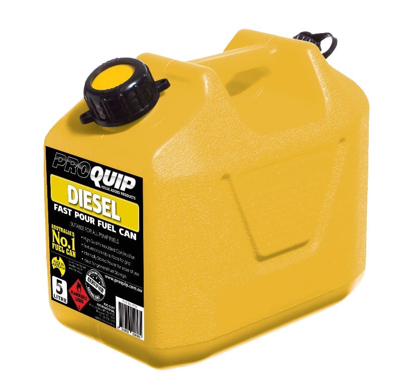 Pro Quip 5 Litre Plastic Fuel Can - Yellow Diesel