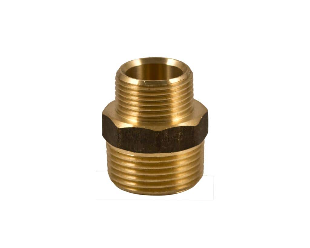Brasshards Nipple Hex Reducing Brass 20mm x 15mm