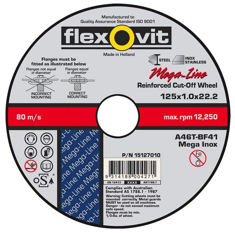 Flexovit Ultra Thin Cut-Off Wheel 125 x 1 x 22mm