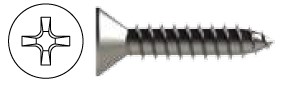 Otter Self Tapper Countersunk Head Phillips Drive - Stainless Steel for Sheet Metal 10g x 25mm - 50 Pack