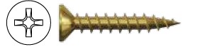 Otter Timber Countersunk Head Phillips Drive - Zinc Gold Plated 8g x 20mm - 100 Pack