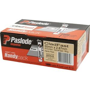 Paslode Impulse 50mm x 2.87mm Armor Galvanised Cladfast D Head Nails with Fuel - 1000 Pack