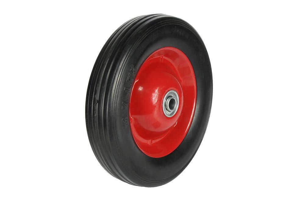 Cold Steel Rubber Wheel with Red Steel Centre 200mm