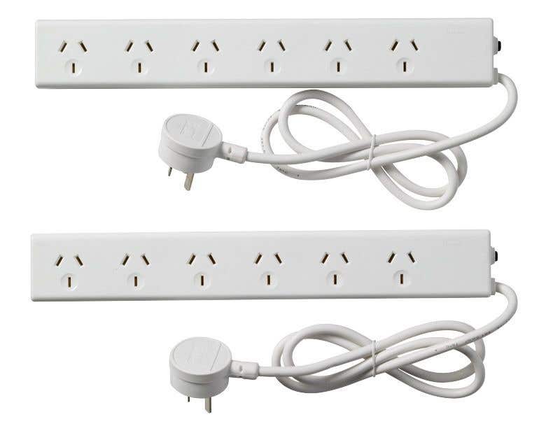 HPM Powerboard 6 Outlet - 2 Pack