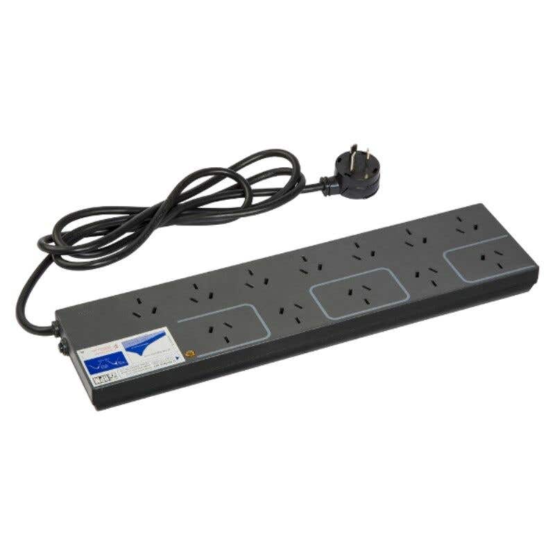 HPM 10A 12 Outlet Powerboard Charcoal