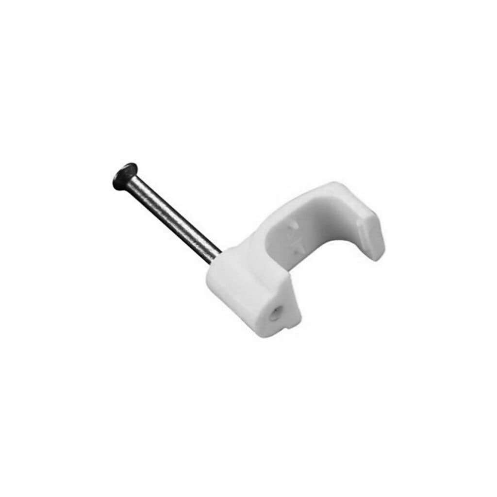 HPM Cable Clip Electrical Flat 13mm White - 20 Pack