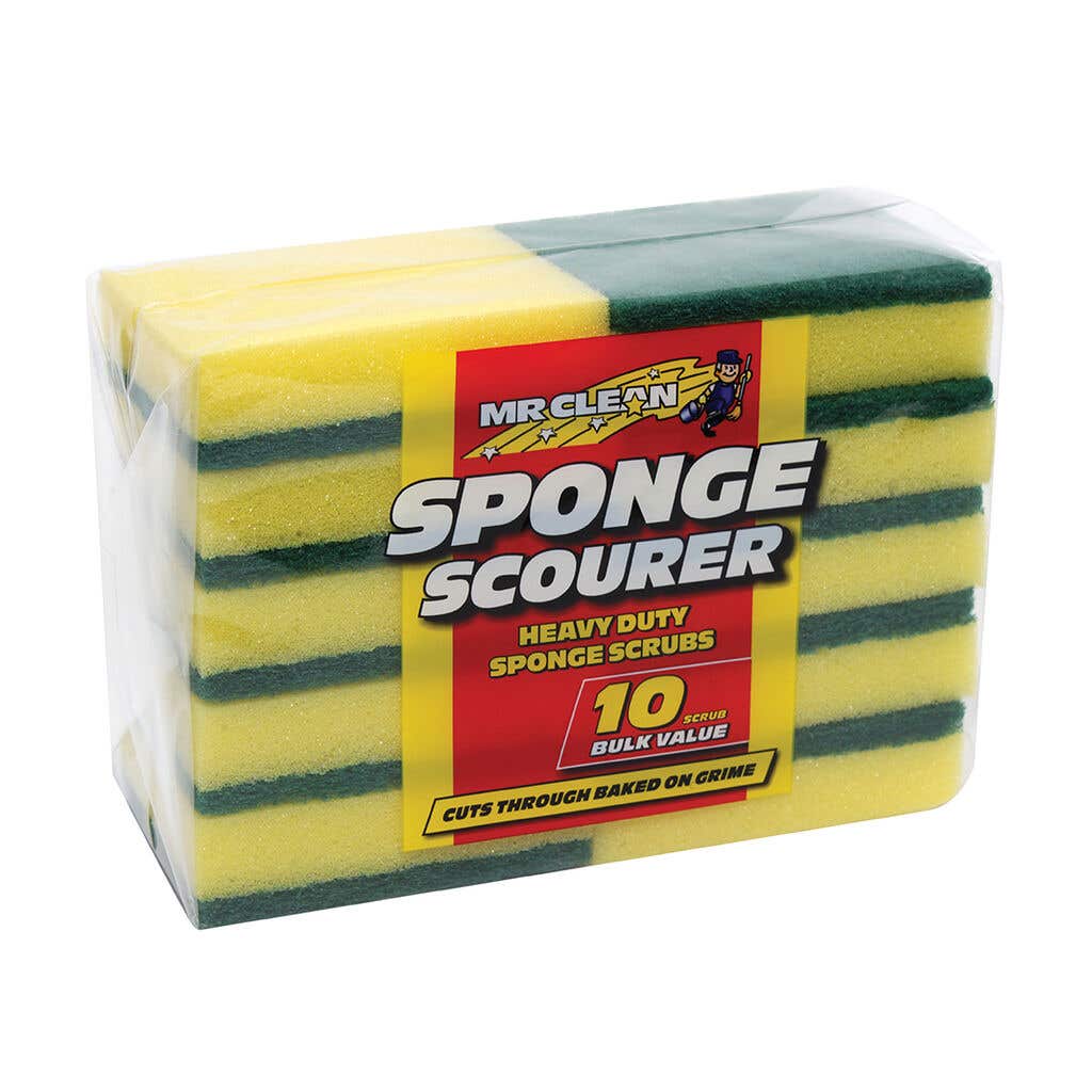 Mr Clean Sponge Scourer - 10 Pack