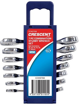 Crescent 7 Piece Combination Stubby Spanner / Wrench Set Metric - CCWS7SM