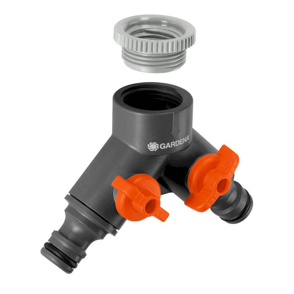 GARDENA Angled Twin Tap Connector 13mm