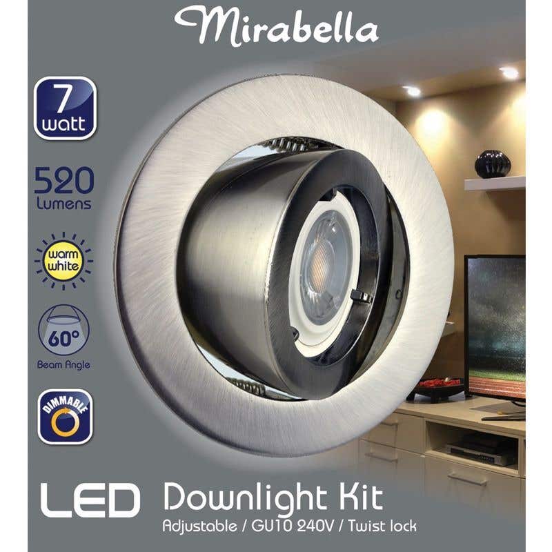 Mirabella LED GU10 Adjustable Downlight Kit 7W
