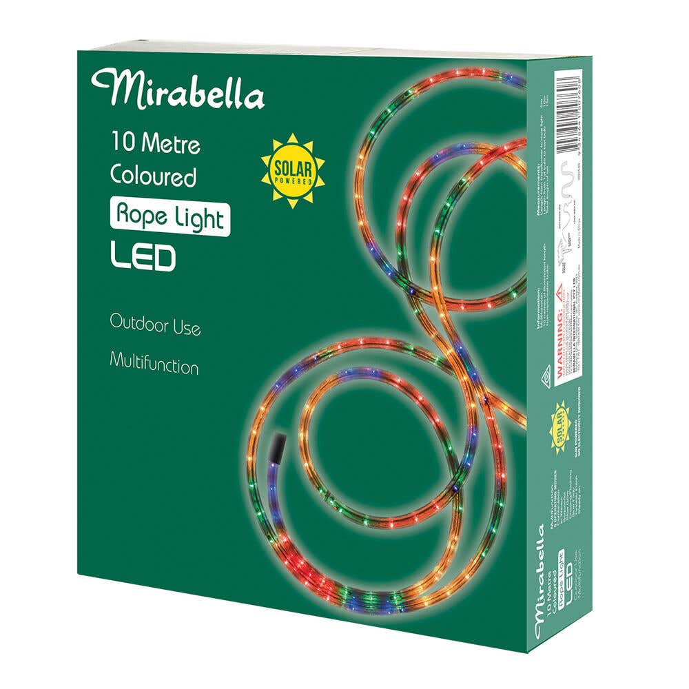 Mirabella Christmas Rope Light Solar Multi Colour 10m