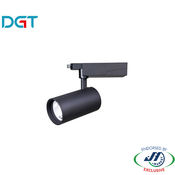 DGT 25W 3000k Warm White LED Track Light in Black