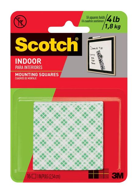 Scotch Indoor Mounting Squares 2.5 x 2.5cm - 16 Pack