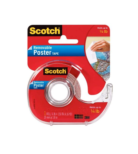 Scotch Removable Poster Tape with Dispenser 19mm x 3.8m