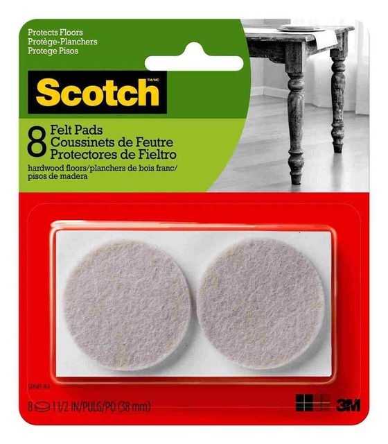 Scotch Round Felt Pads Beige 41mm - 8 Pack