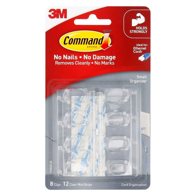 Command Cord Organiser Clear - 4 Pack
