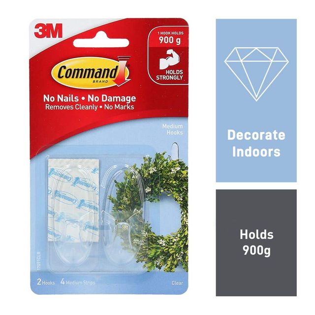 Command Hook Clear Small - 2 Pack