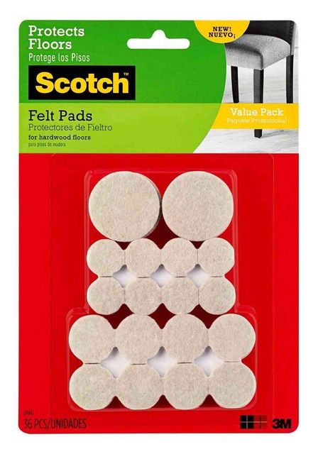 Scotch Ciclular Felt Pads Beige - 36 Pack