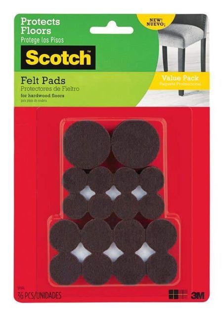 Scotch Felt Pads Brown - 36 Pack