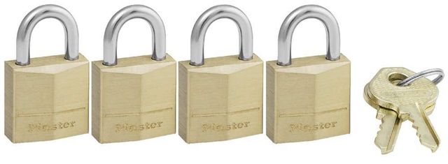 Master Lock Brass Padlock 20mm - 4 Pack