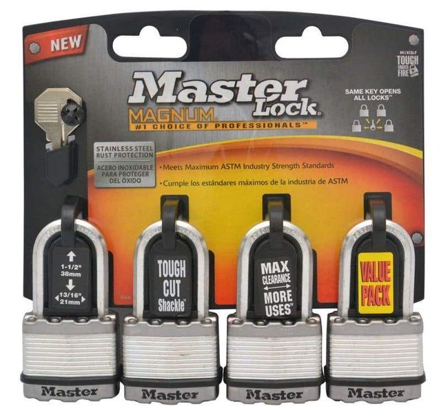 Master Lock Magnum Laminated Padlocks 45mm - 4 Pack