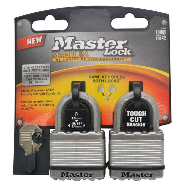 Master Lock Magnum Laminated Steel Padlock - 2 Pack