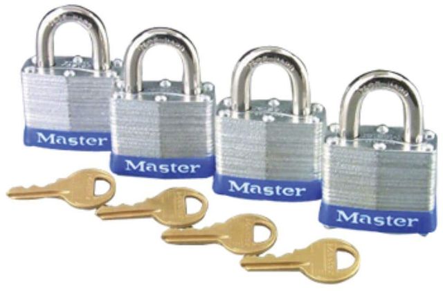 Master Lock Laminated Padlock 40mm - 4 Pack
