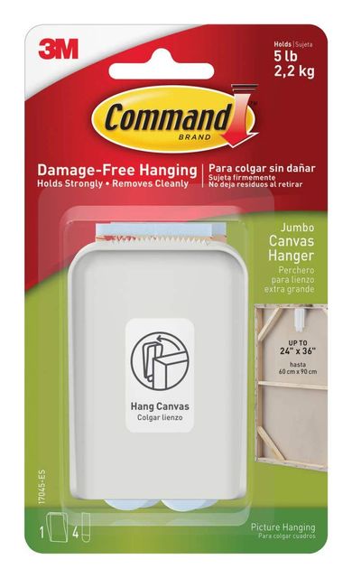 Command Adhesive Canvas Hanger White Jumbo - 1 Pack