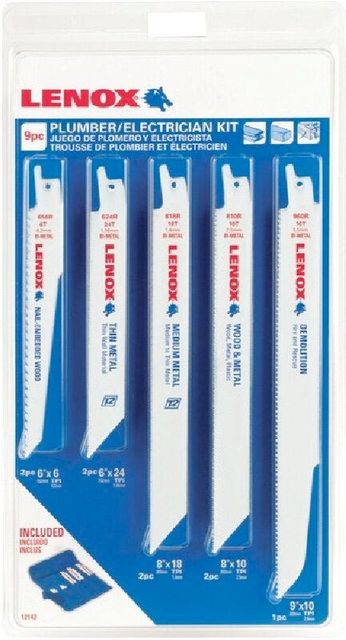 Lenox Reciprocating Saw Blade Kit with Pouch - 9 Piece
