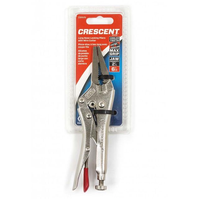 Crescent Locking Long Nose Plier with Wire Cutter 150mm/6"